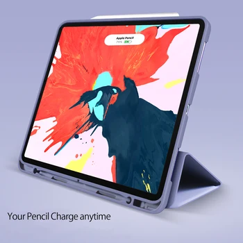 

2020 New Soft Case For iPad Pro 11-in. Case 2nd Gen With Pencil Holder Silicone Smart Cover charging Awake Sleep Stand A2228