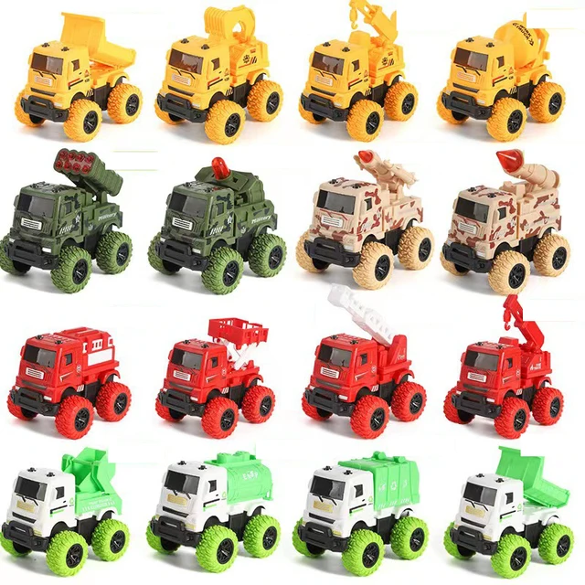 24Style Kids Cars Toys Truck Inertia SUV Racing Power Vehicles Baby Engineering vehicle Military Fire Truck Model Children Gifts 2