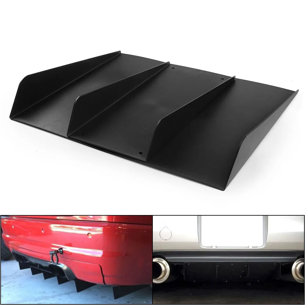 Yctze ABS Rear Bumper Lip Diffuser Spoiler Weatherproof Glossy Black