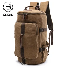 Best Price Scione Men Large Capacity Cylinder Backpacks Canvas Luggage Shoulder Bags Duffle Travel Waterproof Solid Leather Casual Case Best Price Scione Men Large Capacity Cylinder Backpacks Canvas Luggage Shoulder Bags Duffle Travel Waterproof Solid Leather Casual Case