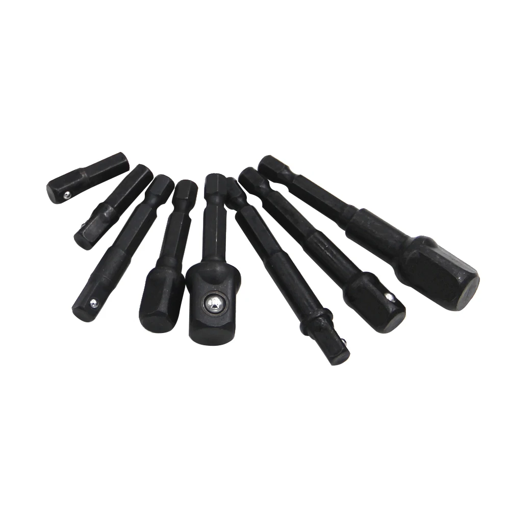 8pc 1/4 3/8 1/2 дюйма шестигранное гнездо адаптера к воздействию верх из driverdrillbit 3 шт./компл - Цвет: 8pc