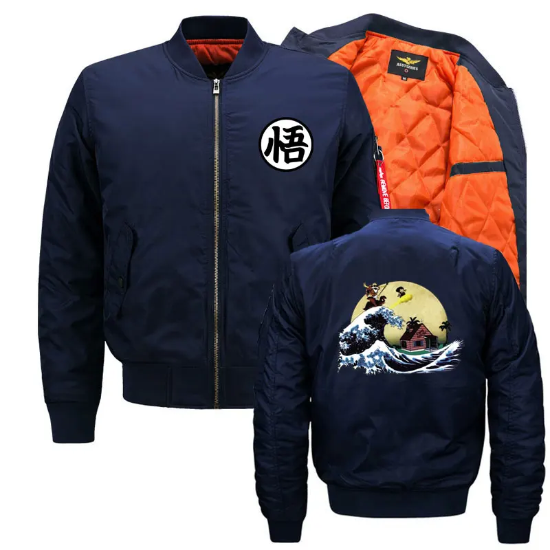 Принт Dragon Ball Z Куртка Гоку мужская мода осень зима Наруто Wukong куртка плюс размер 5XL 6XL