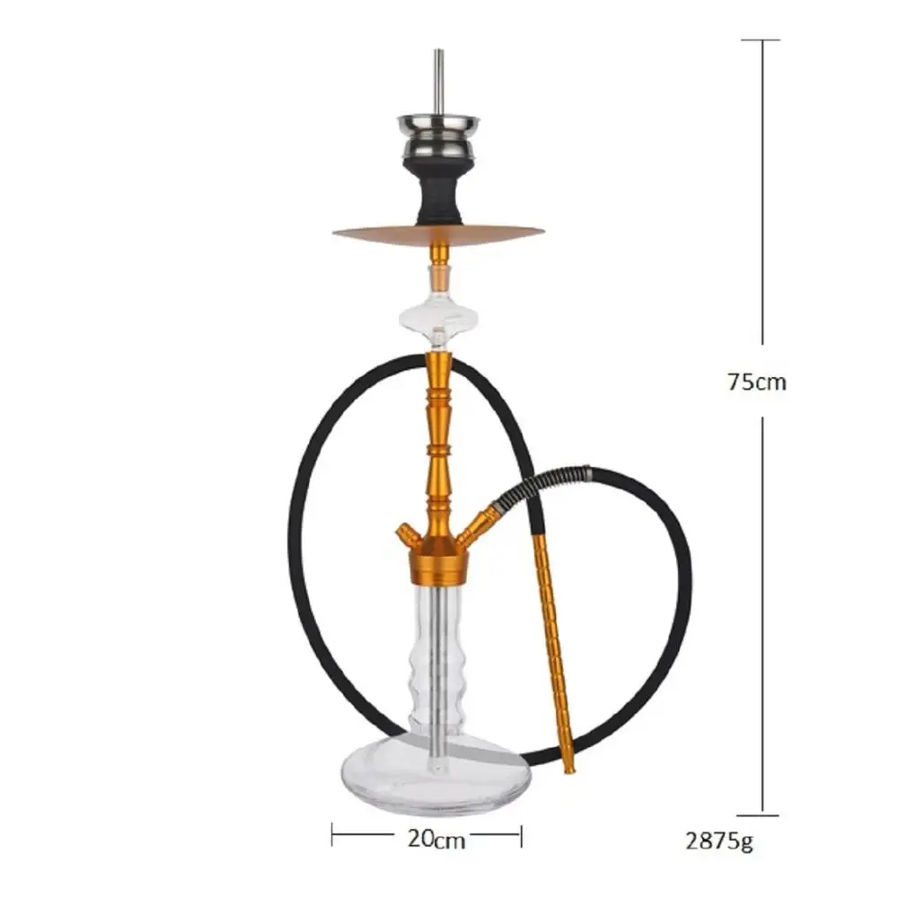 

ADMY®Hookah Set Shisha Aluminum alloy|molasses catcher| Ceramic diffuser|Stainless steel downpipe|Crystal glass |Free shiping