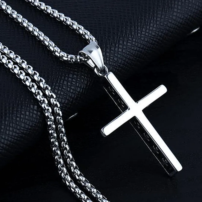 Кулон HNSP в виде креста 3D стиле панк для мужчин подарок мальчика винтажное ювелирное изделие с цепочкой из