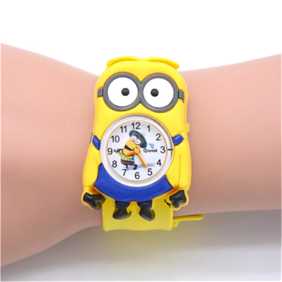 Minion Watches Милые часы для малышей, подарок для детей, желтые Силиконовые кварцевые часы, детские игрушки - Цвет: Minion Watches