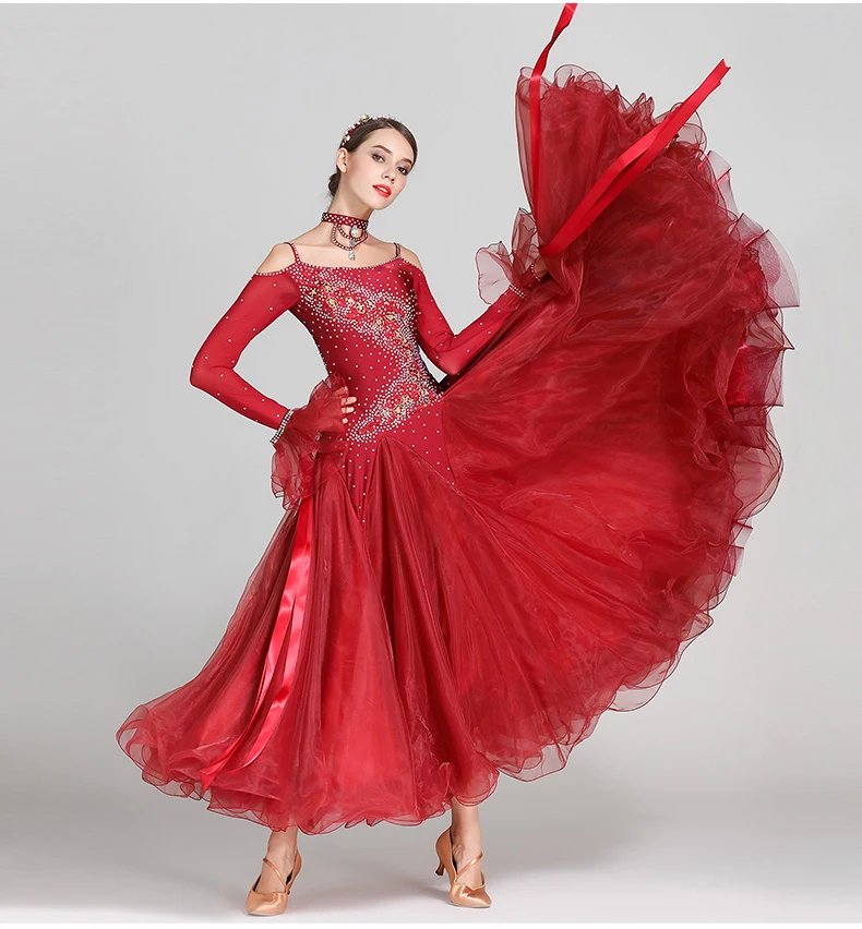 Women Girls Performance Wear Standard Dancing Ballroom Dress