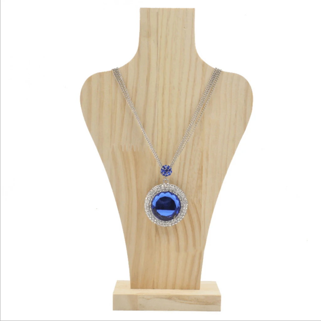 Wooden Jewelry Display Mannequin Bust for Necklace Jewelry Pendant Chain Display Stand Holder Organizer Wooden Jewelry Display Mannequin Bust for Necklace Jewelry Pendant Chain Display Stand Holder Organizer