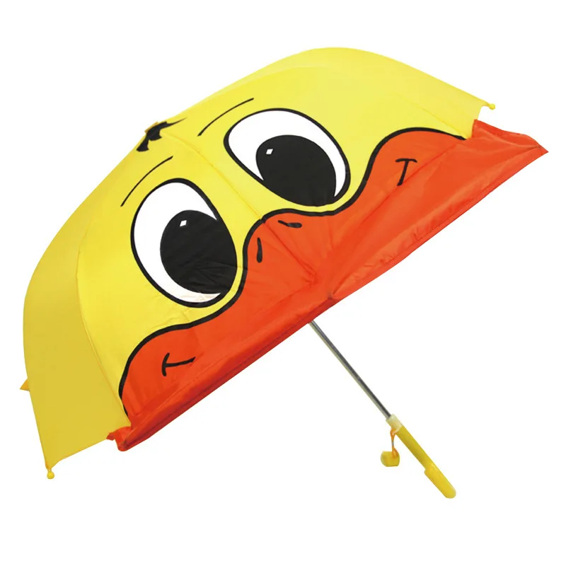 

2019 Promotion Cartoon Little Yellow Duck Rain Umbrella for Children’s Nylon Fabric 8 Bone Long-handle Fashion Umbrella for Kids
