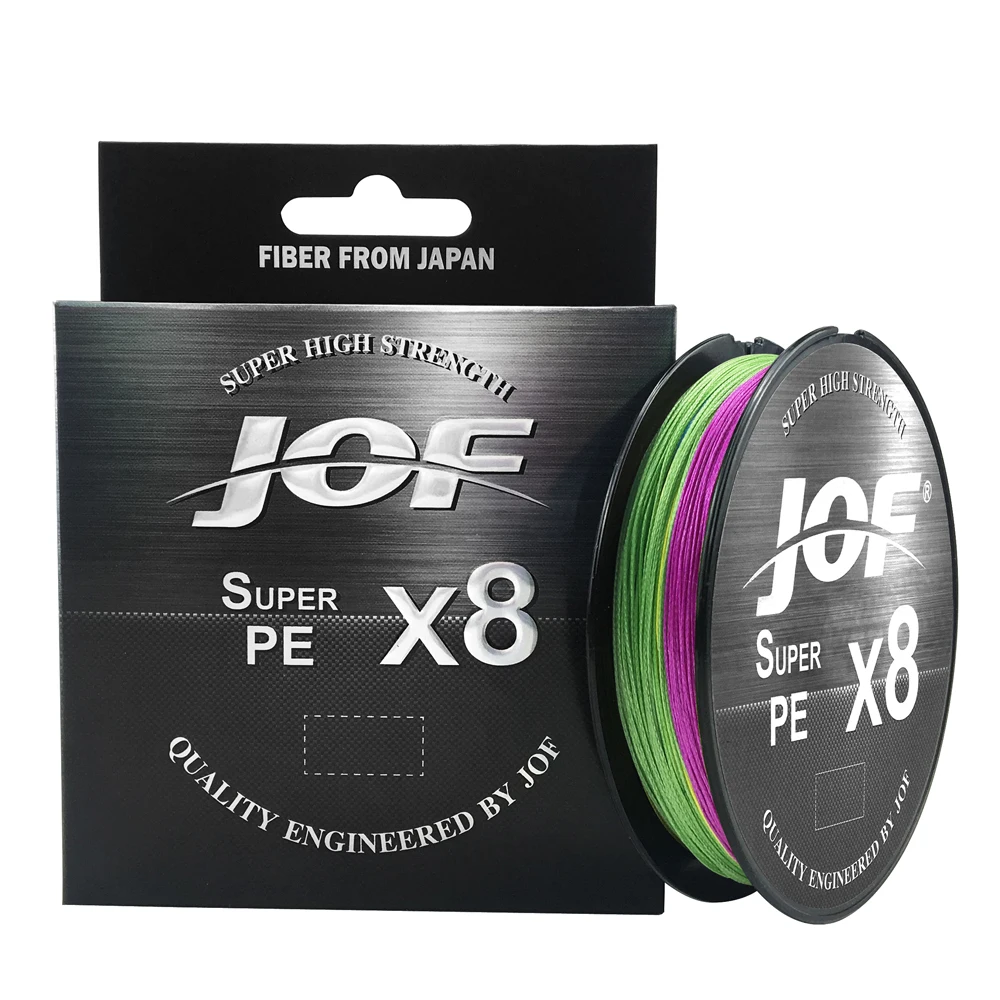 fishing line tackle JOF X8 150M 300M 500M Braided Fishing Line 8 Strands MultiColor Multifilament Saltwater PE Line15 20 30 40 60 80 100LB