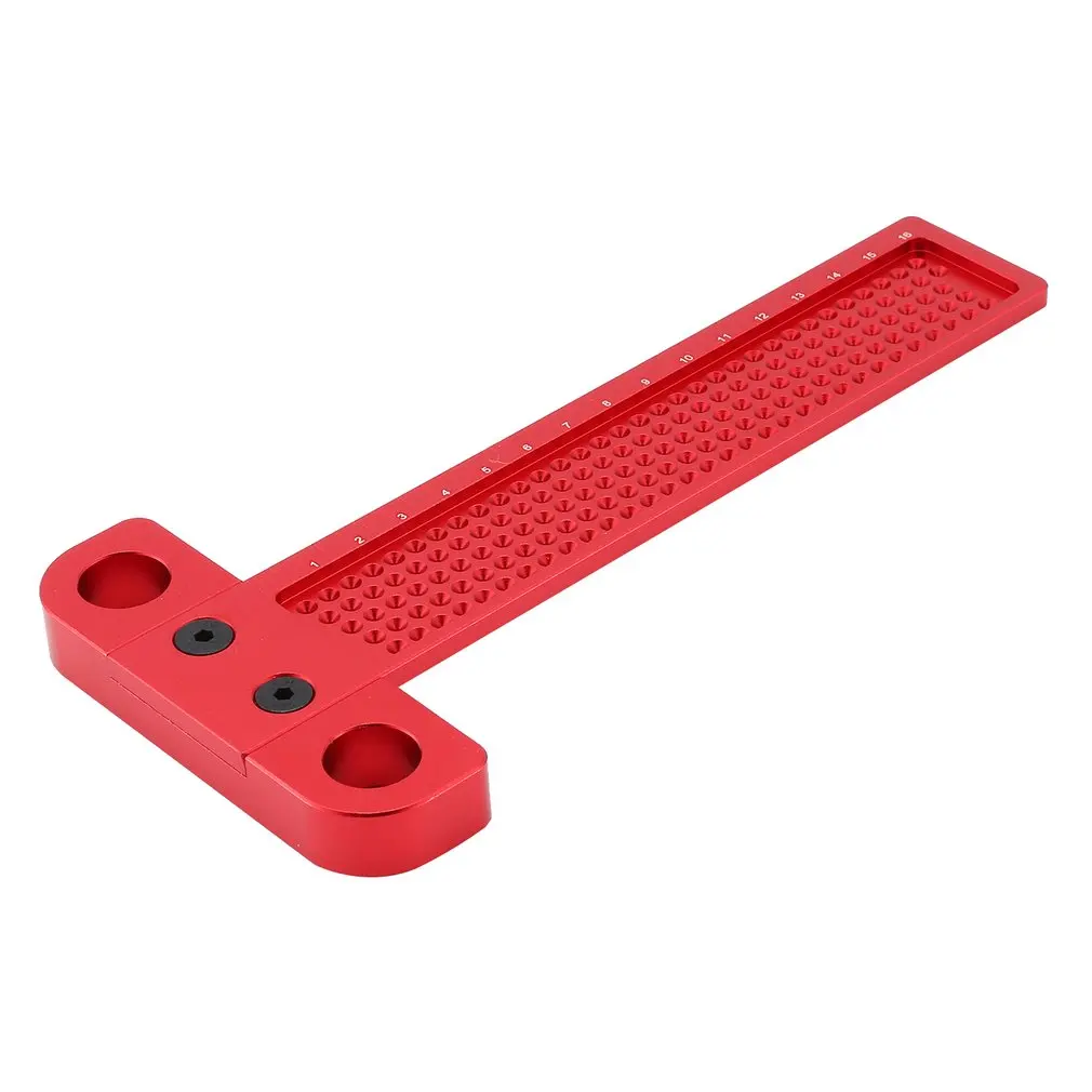 

160MM T-type Ruler Aluminum Woodworking Scribe Hole Scribing Gauge Crossed Feet Crossed-out Measuring Tool