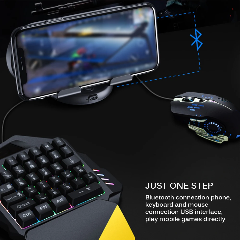 

Multifunctional Phone Keyboard Converter Double Fan Phone Radiator Bluetooth Gaming Converter For Ipad PUBG Game Controller