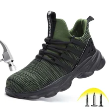 Безопасная обувь с низким вырезом для мужчин и женщин; защитная обувь со стальным носком и защитой от проколов; Легкие безопасные рабочие ботинки с дезодорантом; большие размеры 36-48