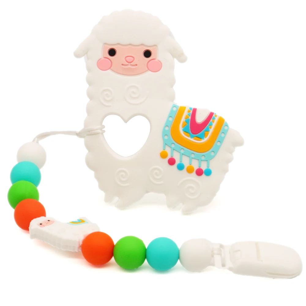 

Sheep Shape Teether Teething For Baby Infant Chewable Chewing Toys With Pacifier Clips For Baby Newborn Gift Nursing Toys