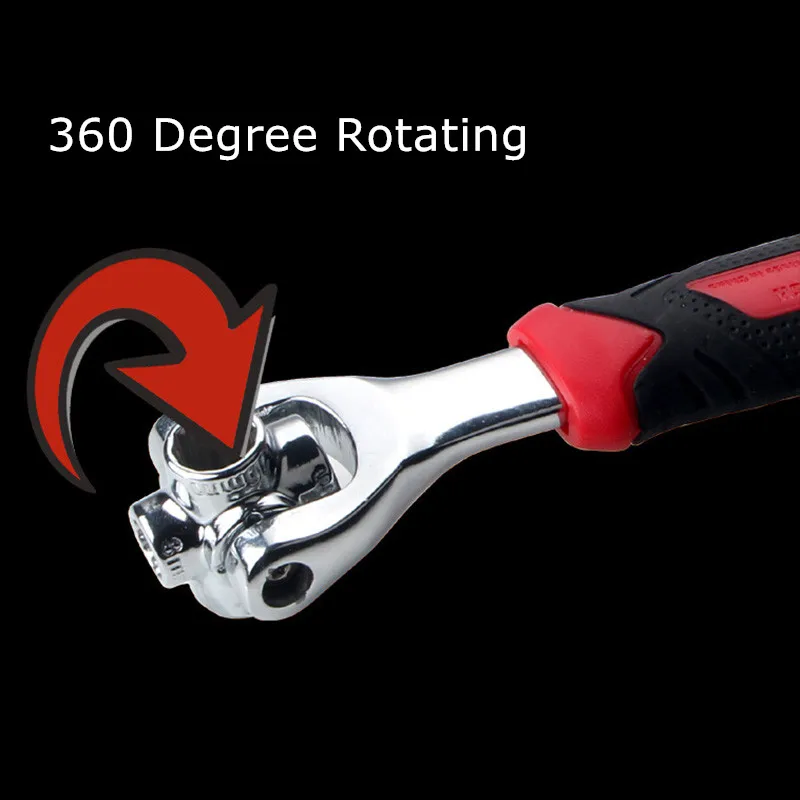 8 in 1 Multifunction Socket Wrench 360 Degree Rotation Ratchet Wrench Universal Furniture Car Repair Tool Set