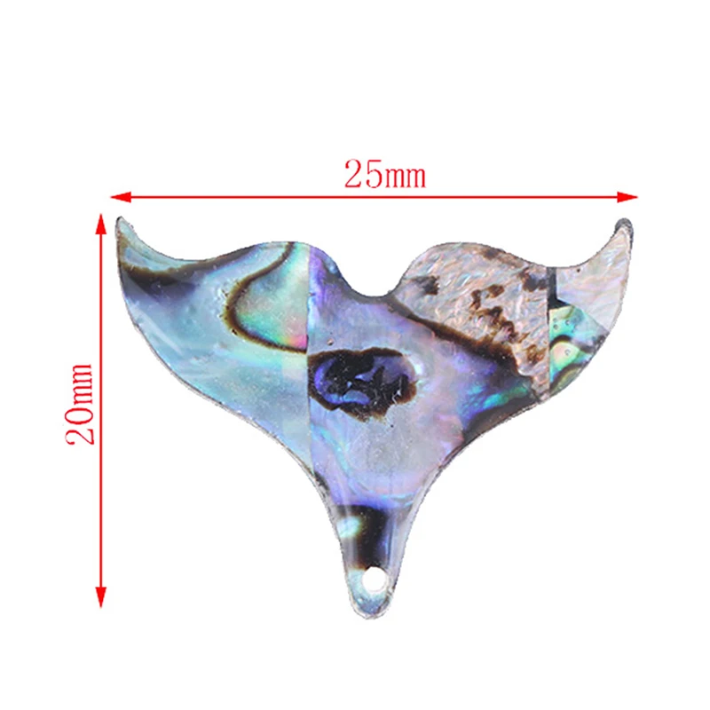 5PCS 25*20mm Natural Abalone Shell Fish Tail Pendants for DIY Jewelry