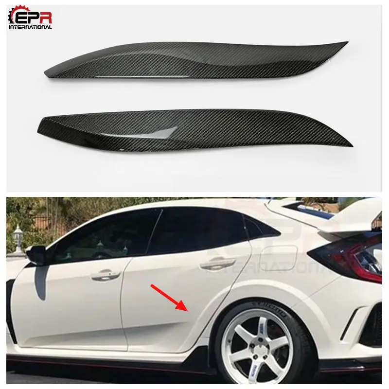 Для Honda 17 On Civic Тип R FK8 VRSAR1 Стильная отделка заднего крыла из углеродного волокна