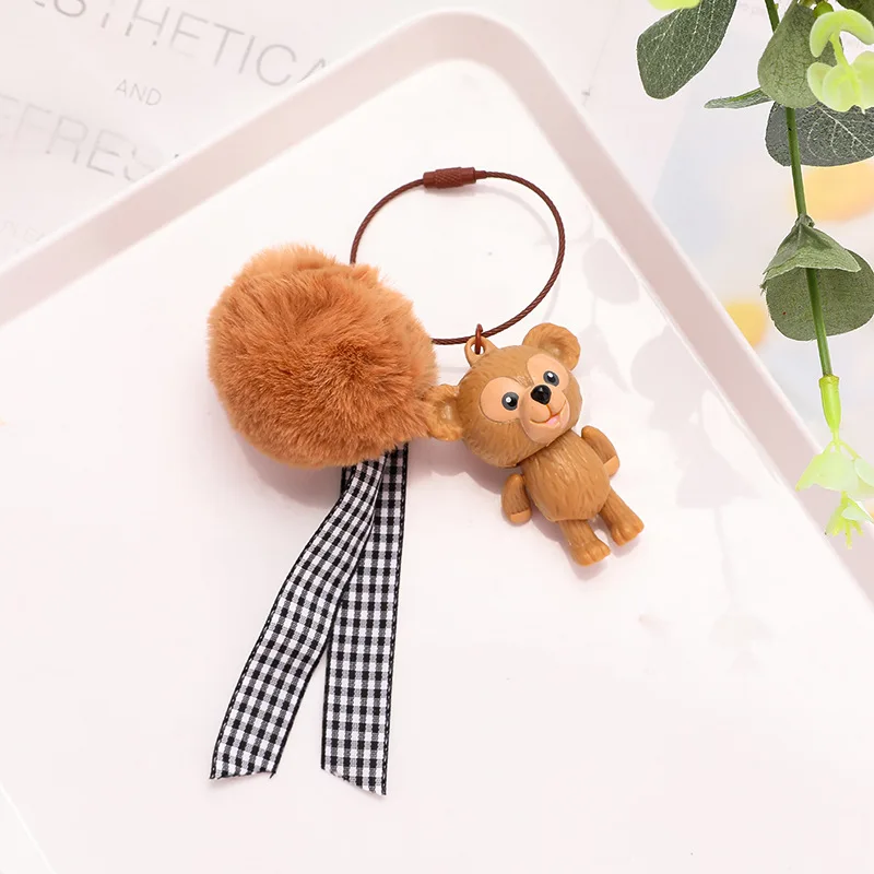 ZZ - 11 Милый мультфильм медведь Даффи ширлимей стеллалу фигурка кукла-брелок для ключей для женщин девочек сумки кулон украшение для Рождественский подарок - Цвет: ZZ - 11
