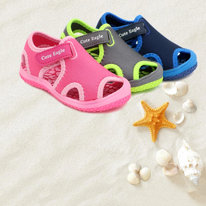 Cute eagle Summer Elegant girls shoes Toddler Kids Sandals Comfort flats Pedicure Non-slip Baotou Children Beach Shoes New kids shoes children sandals kids sandals beach shoes