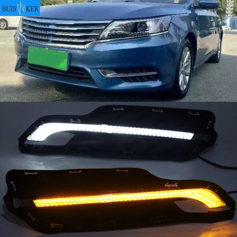 

Дневные ходовые огни для Roewe i6 2017 2018 светодиодный дневные ходовые огни, противотуманные фары, ходовые огни с желтой функцией поворота