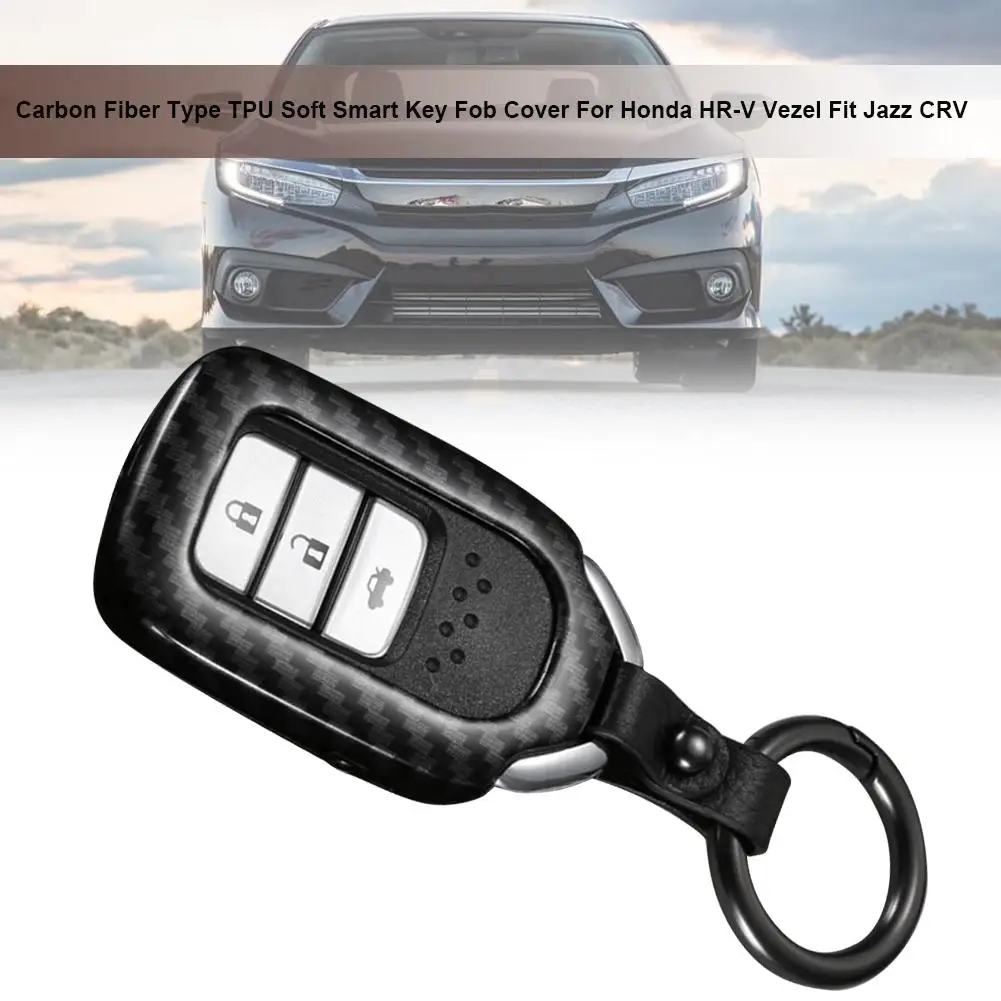 Чехол для ключей CoveCarbon Fiber TPU для Honda CRVxrv Accord Avancier Elysion Civic, мягкий умный чехол для ключей
