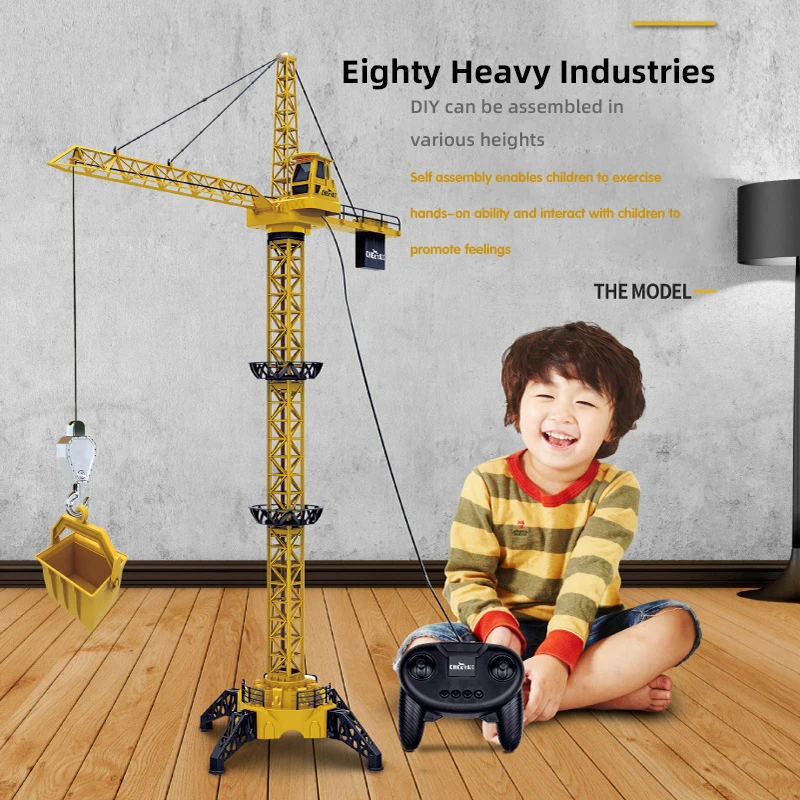 

Remote Control Excavator 2.4G 6 Channel Tower Crane Remote Control Engineering Toys Different Height Crane Tower For Children