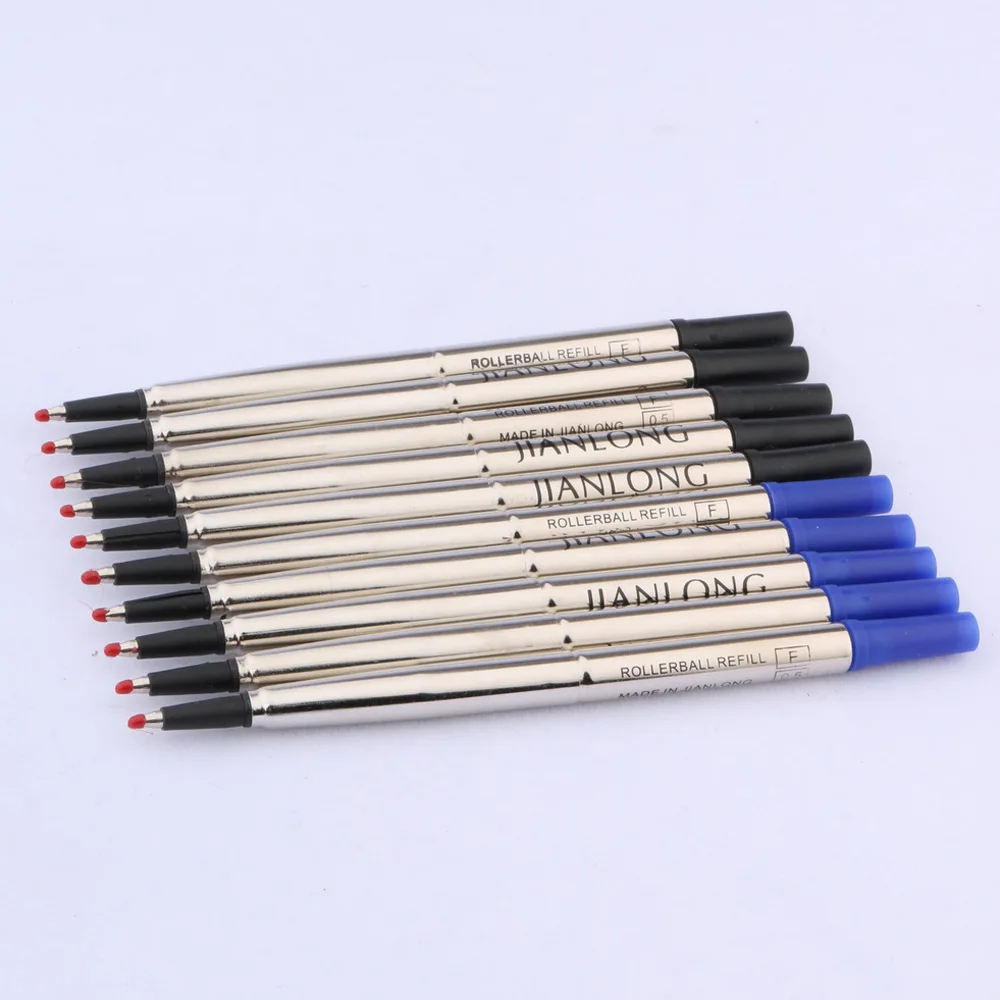 Bolígrafo Rollerball de alta calidad, recarga de tinta negra o azul, bolígrafo de firma de Suiza de 0,5 MM, suministros escolares de oficina, 5 uds.