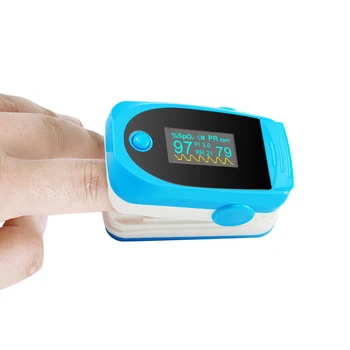 

Blue OLED Fingertip Pulse Oximeter With Audio Alarm & Pulse Sound -SPO2 PR PI Respiration Rate Monitor