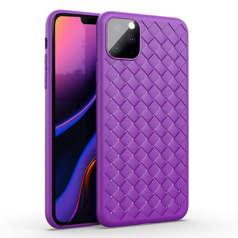 10pcs Woven Pattern Ultra Thin Soft TPU Rubber Silicone Case For iPhone 11 Pro Max XS XR X 8 7 6 6S Plus All-inclusive Back Protective Cover