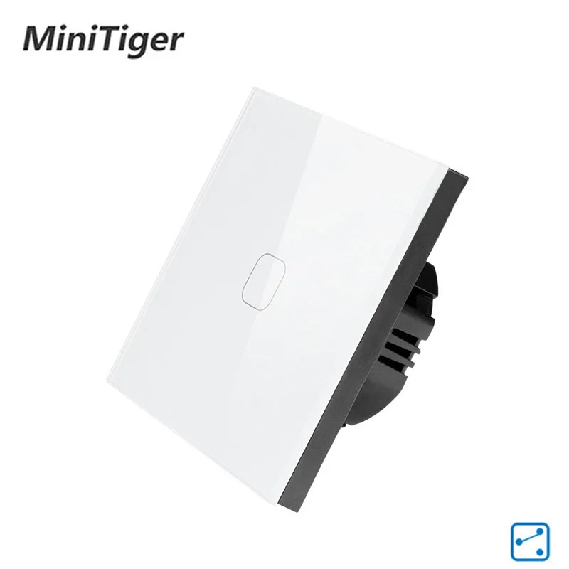 Minitiger ЕС стандартный настенный светильник сенсорный переключатель 1/2 банды 2 способ управления настенный свет сенсорный экран переключатель, Хрустальная стеклянная панель