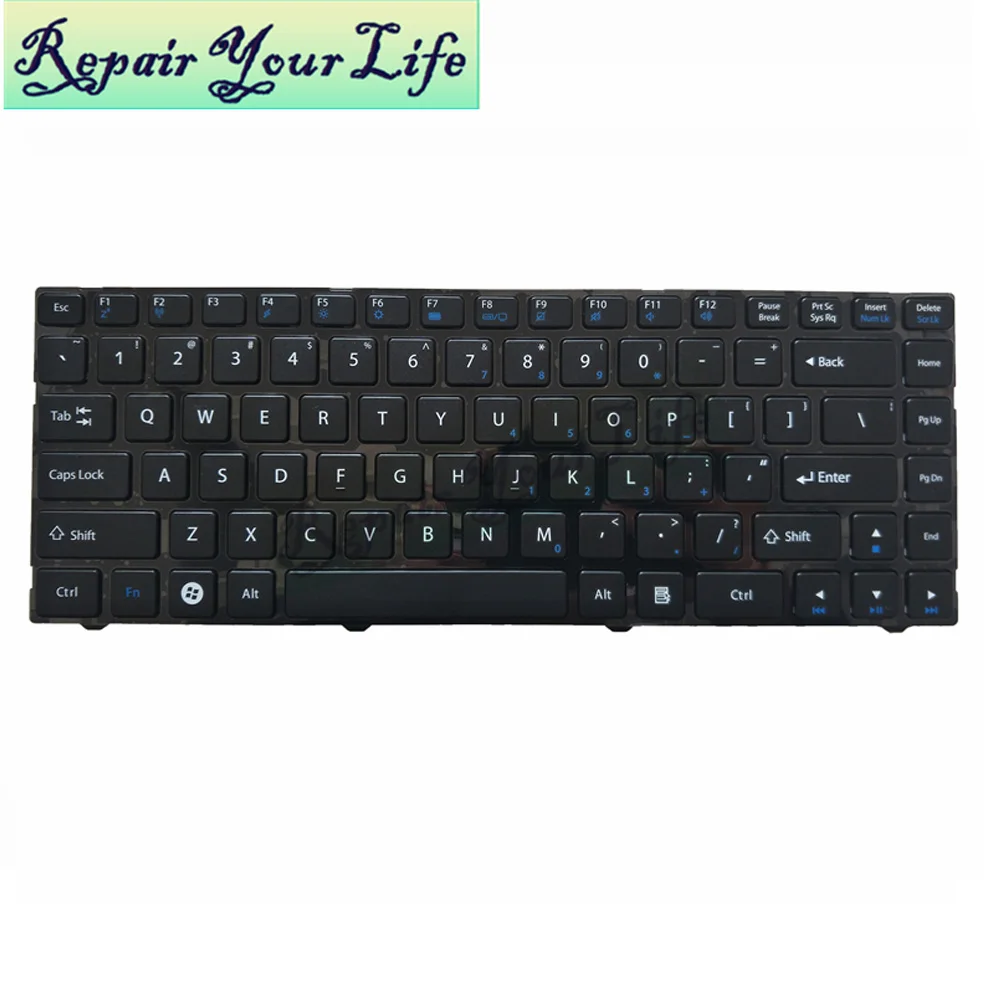 

laptop keyboard For Pegatron B14Y for Clevo W540 US English layout MP-11P53US 528 12F089800962M 0KN0-A02US12 black KB frame