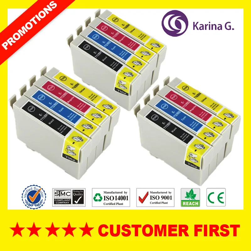 3 Sets Совместимый для T0891 T0711 чернильный картридж для Epson Stylus D78 D92 D120 DX4000 DX4050 DX4400 DX4450 и т. Д - Цвет: 3 Sets