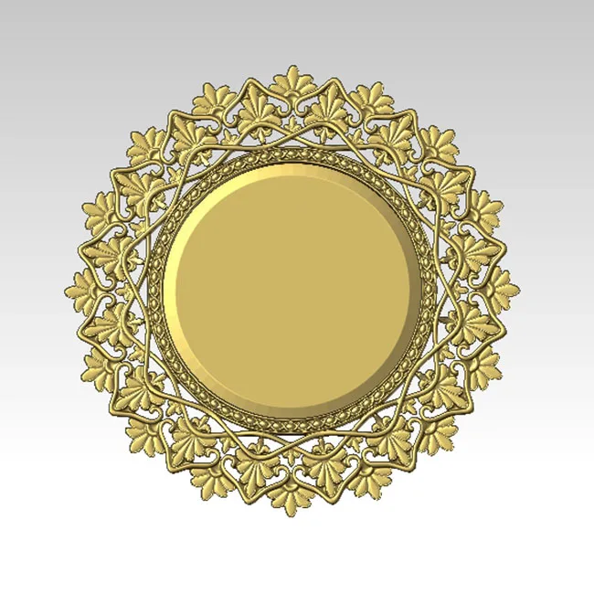 Цифровой файл круглая рамка для зеркала 3d гравировки с ЧПУ в формате STL artcam aspire |
