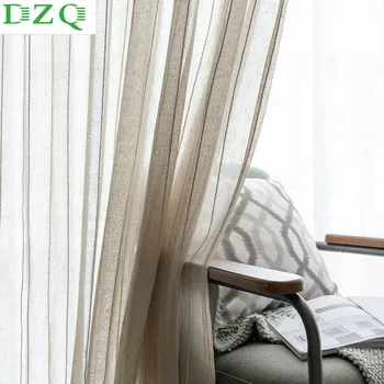 

Solid Tulle Curtains for Living Room Bedroom Japanese-style Cotton Linen Sheer Voile Fabric for Curtains Window Treatments Blind