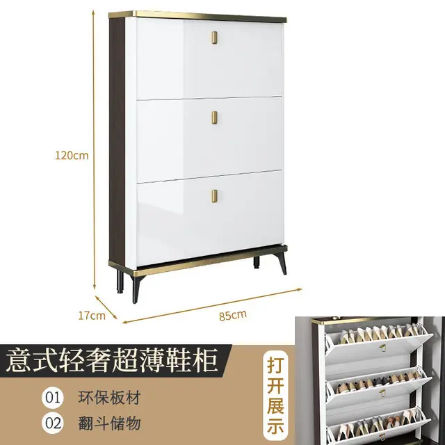 Living Room Household Furniture Ultra-thin Shoe Cabinets Dormitory Hallway Porch Shoe Shelf Small Apartment Hotel Storage Rack 85-17-120 cm