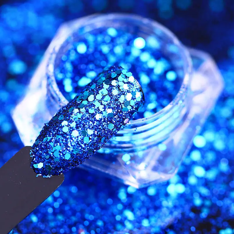 10 1g Holographic Nail Glitter Powder Laser Acrylic Shimmer Pigment Dust Chrome DIY Decoration Nail Art Design Accessories - Цвет: 10