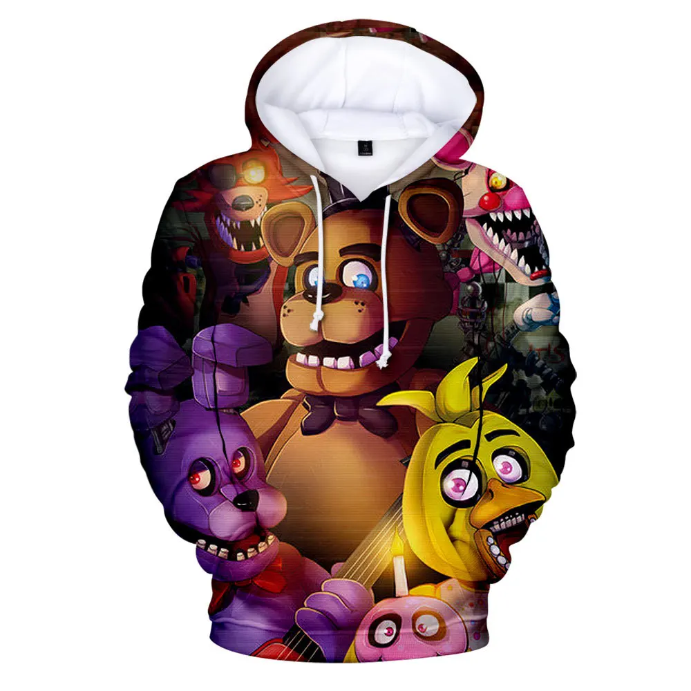 Five Nights At Freddys Hoodies Cartoon Harajuku Men Women 3D Print Hoodies Autumn Pullovers FNAF Costume For Teens Sport Clothes Five Nights At Freddys Hoodies Cartoon Harajuku Men Women 3D Print Hoodies Autumn Pullovers FNAF Costume For Teens Sport Clothes