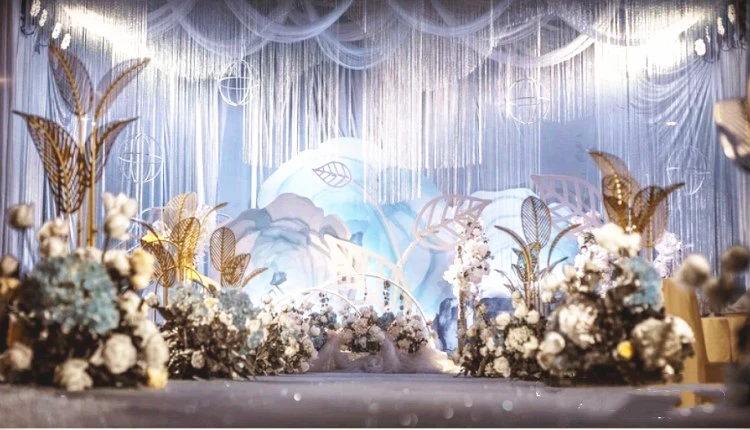 JAROWN New Wedding Props Iron Banana Tree Leaf Free Size Road Lead Wedding Stage Layout Background T Station Decoration  (4)