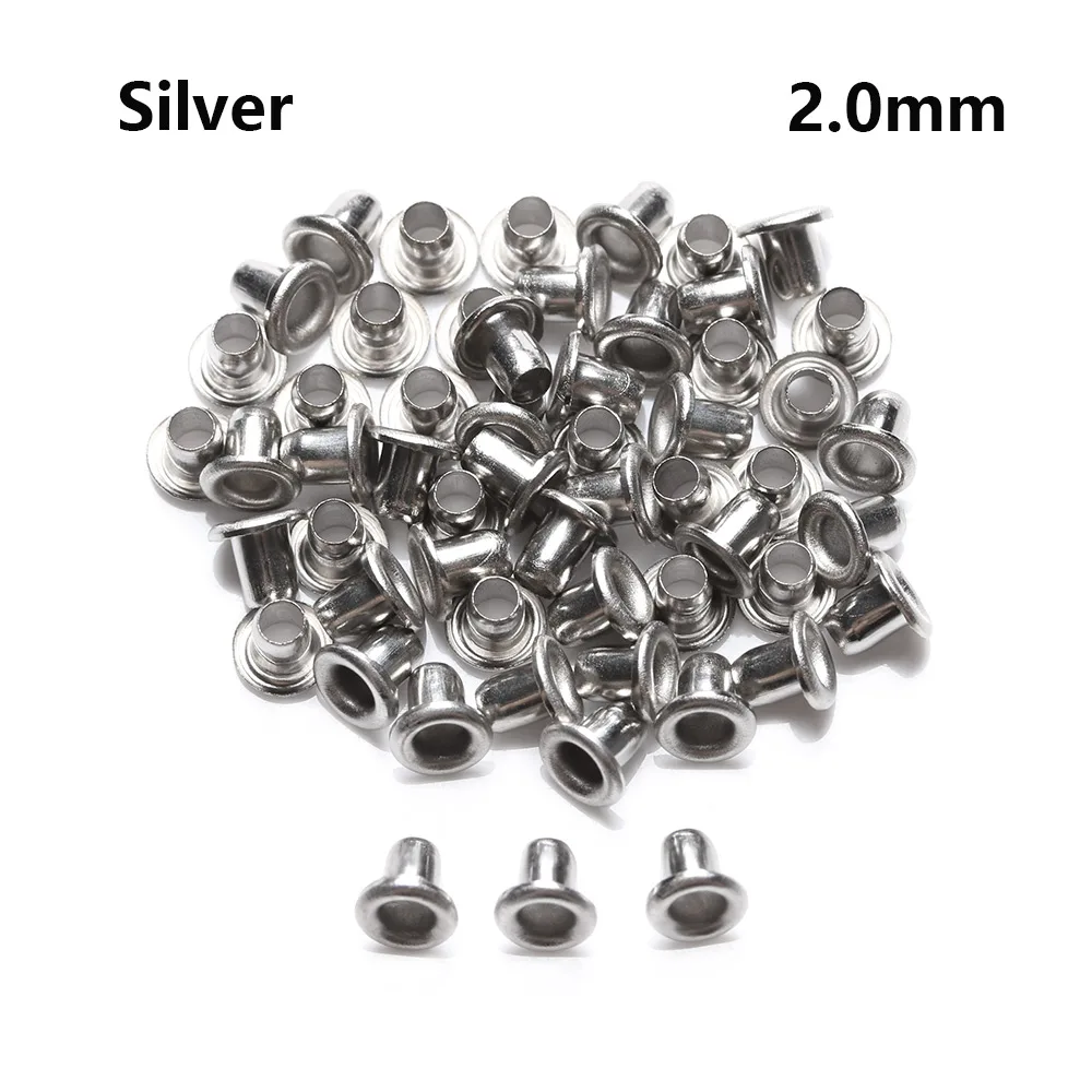 50PCS 50 шт./компл. 1,5/2,0/2,5/5 мм мини металлические люверсы кожи ремесла Сделай Сам кукла пояс обувь с пряжкой практичный швейная фурнитура - Цвет: 50PCS