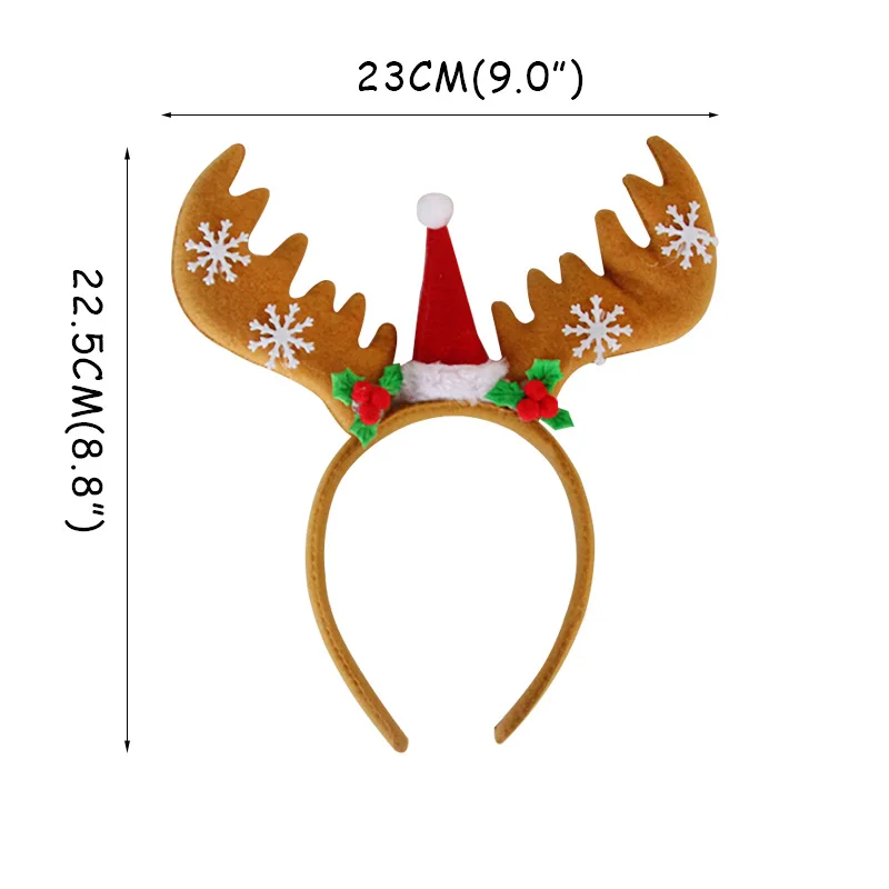 Новогодние повязки Рождественская елка оленьи рога, лента для волос на Рождество вечерние Детские Hairhoop рождественские очки с блестками для студийной Фотокабины - Цвет: 1pcs Style H