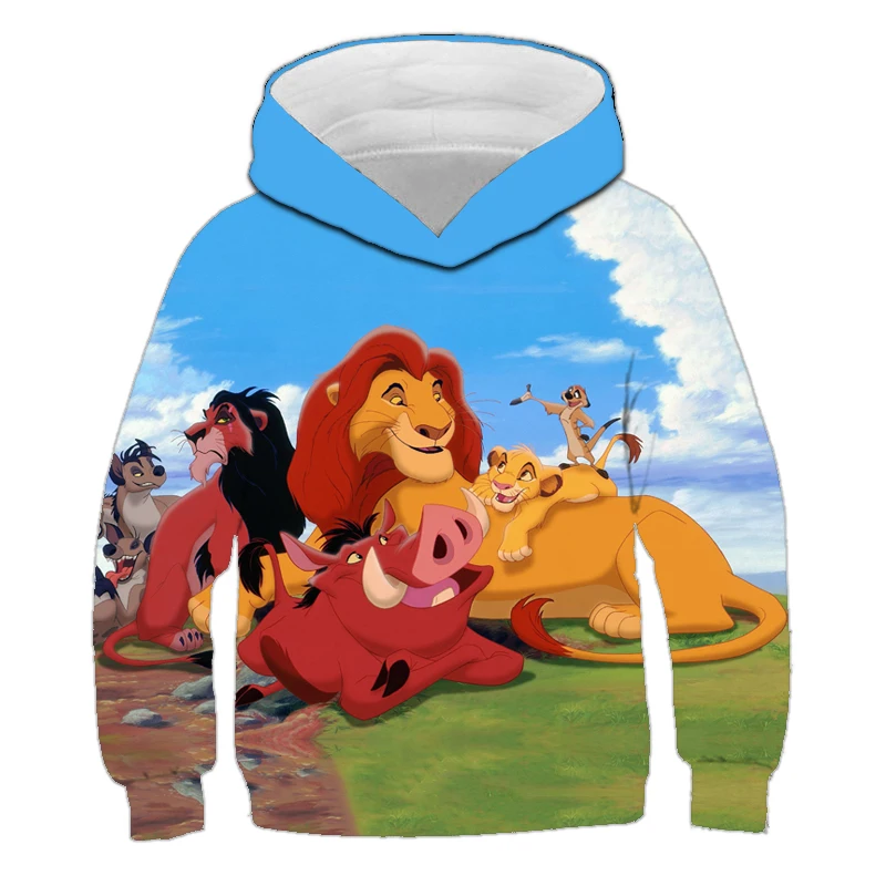 Детская одежда с 3D принтом simba king lion популярные толстовки капюшоном для мужчин и