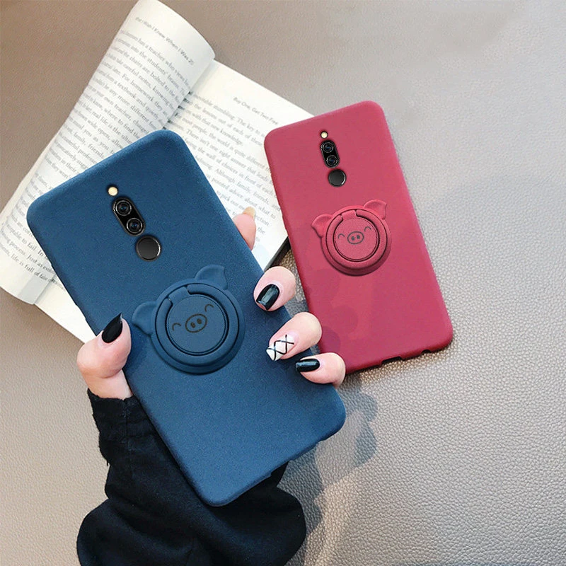 Чехол для Redmi 8, силиконовый мягкий чехол с изображением свиньи, с кольцом, автомобильная подставка, ультратонкая задняя крышка для Redmi 8A, чехол