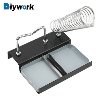

DIYWORK Double Metal Base Soldering Iron Gun Holder Stand Mount Support Station + Sponge Cast Iron High Temperature Resistance