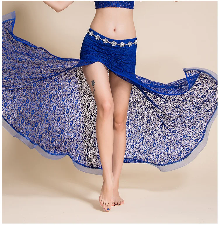 Сексуальный костюм для Bellydance длинная Цыганская юбка для живота одежда для тренировок Черное Кружевное Платье для живота экзотическая танцевальная одежда для взрослых BL2358