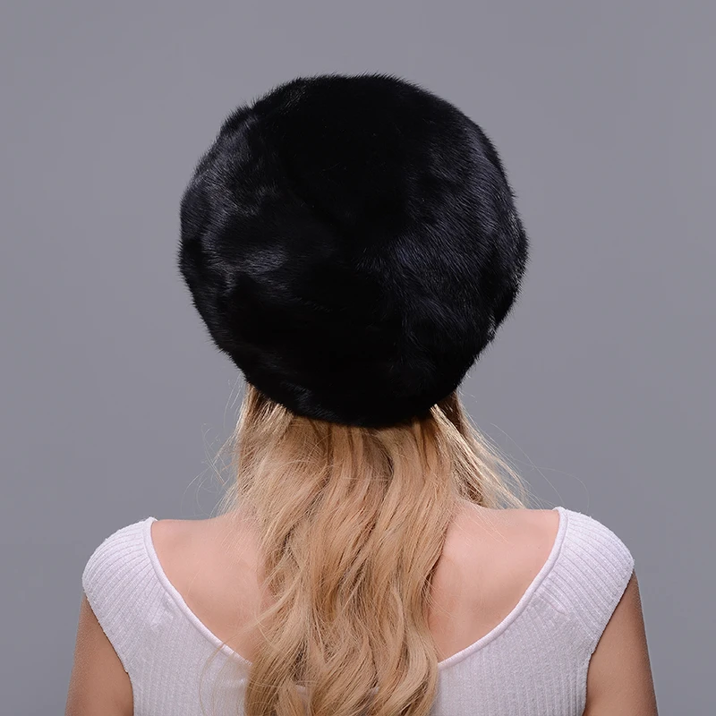 JINBAOSEN Russische winter und luxus mode schwarz dicke warme hohe qualität hut Weihnachten pelz hut frauen pelzmütze volle wild
