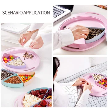 

Plastic Snacks Boxes With Clear Sealing Lid 5 Removable Compartments Candy Treats Serving Tray Organizer Dispenser Container