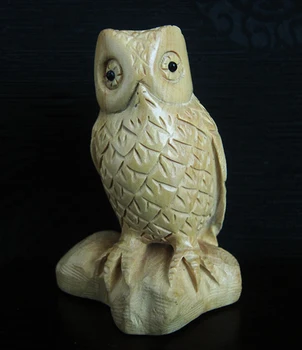 

Q4125 - 2 " Hand Carved Japanese Boxwood Netsuke - Smart Owl