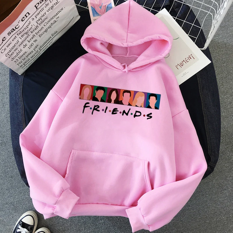 Новые друзья ТВ шоу веселое Harajuku мультфильм толстовки для женщин Ullzang Винтаж 90s хип хоп Толстовка Графический уличные толстовки женские