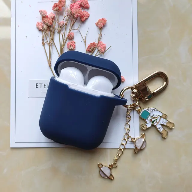 Cosmic Astronaut Spaceman Silicone Case for Apple AirPods 1 2 Case with Keychain Wireless Earphone Case Accessories Cover Box High quality