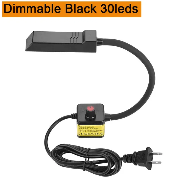 Super Bright LED Sewing Machine Light 10/20/30 LED Multifunctional Gooseneck Work Lamp for Lathes,Drill Presses,Workbenches Dimmable Black 30led