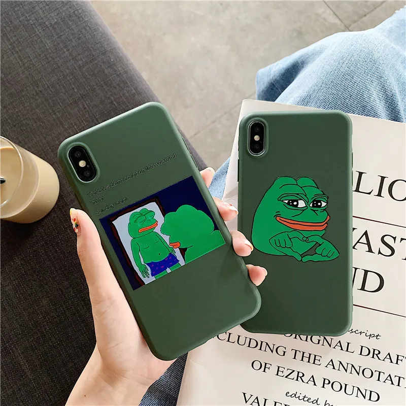 

Cute Daze Sad Frog Man Phone Case For iphone XS Max Case For iphone XR X 8 7 6S 6 Plus Cover Fashion Lovely Couples Phone Cases